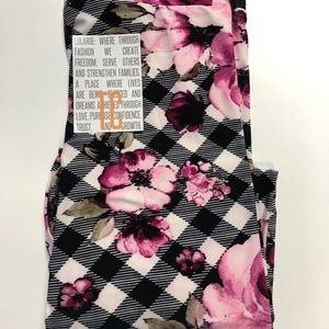 LuLaRoe Plaid & Flowers Leggings